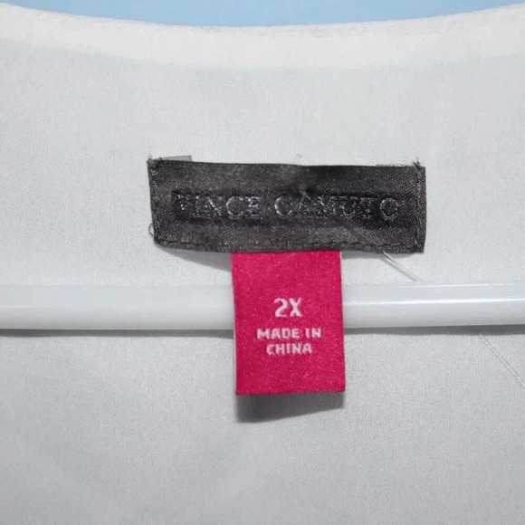 Vince Camuto Sleeveless White Button Up Front Top 2X NWOT - Picture 12 of 16